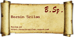 Bozsin Szilas névjegykártya